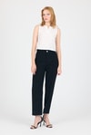 Bluz-Beyaz  V Yaka Kolsuz Crop Bluz 8027-rulem