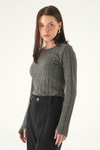 Bluz-Bisiklet Yaka Bluz 8268A Antrasit -rulem