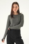 Bluz-Bisiklet Yaka Bluz 8268A Antrasit -rulem