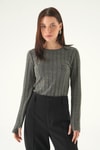 Bluz-Bisiklet Yaka Bluz 8268A Antrasit -rulem