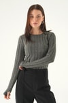 Bluz-Bisiklet Yaka Bluz 8268A Antrasit -rulem