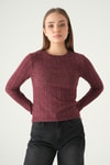 Bluz-Bisiklet Yaka Bluz 8268A Bordo -rulem