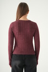 Bluz-Bisiklet Yaka Bluz 8268A Bordo -rulem