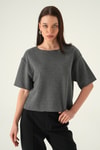 Bluz-Bisiklet Yaka Kısa Kol Bluz 8274A Antrasit -rulem