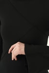 Bluz-Bisiklet Yaka Ön Çimalı Bluz 8238A Siyah -rulem