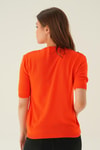 Bluz-Bisiklet Yaka Tişört 1444 Orange -rulem