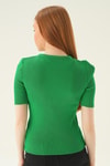 Bluz-Bisiklet Yaka Tişört 1449 Benetton Yeşili -rulem