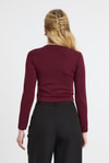 Bluz-Bordo Bisiklet Yaka Bluz 2132-rulem