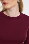 Bluz-Bordo Bisiklet Yaka Bluz 2132-rulem