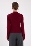 Bluz-Bordo Büzgü Detaylı Balıkçı Yaka Bluz 2458-rulem