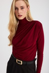Bluz-Büzgü Detay Sandy Bluz 20059 Bordo -rulem
