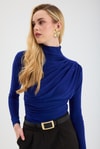 Bluz-Büzgü Detay Sandy Bluz 20059 Saks -rulem