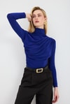 Bluz-Büzgü Detay Sandy Bluz 20059 Saks -rulem
