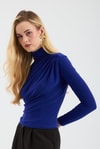 Bluz-Büzgü Detay Sandy Bluz 20059 Saks -rulem