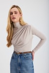 Bluz-Büzgü Detay Sandy Bluz 20059 Taş -rulem