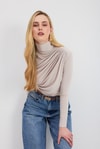 Bluz-Büzgü Detay Sandy Bluz 20059 Taş -rulem