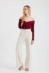Bluz-Çapraz Madonna Yaka Bluz 12748 Bordo -rulem