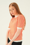 Bluz-Çizgili Tişört 1443 Orange -rulem