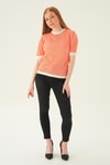 Bluz-Çizgili Tişört 1443 Orange -rulem