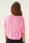 Bluz-Çizgili Tişört 1488 Pembe -rulem