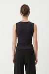 Bluz-Dantelli Degaje Yaka Kolsuz Bluz 3239 Siyah -rulem
