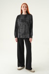 Bluz-Desenli Bisiklet Yaka Bluz 8363A Siyah -rulem