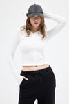 Bluz-Ekru Yarım Balıkçı Yaka Fermuarlı Body 2447-rulem