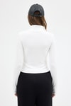 Bluz-Ekru Yarım Balıkçı Yaka Fermuarlı Body 2447-rulem