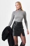 Bluz-Gri Fitilli Balıkçı Yaka Uzun Kollu Bluz 2302-rulem