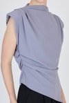Bluz-Gri Vatkalı Asimetrik Kesim Kolsuz Bluz 242185-rulem