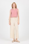 Bluz-Gül V Yaka Kolsuz Crop Bluz 8027-rulem
