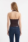 Bluz-Halter Yaka Bluz 2735 Kahve -rulem