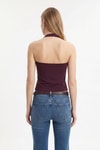 Bluz-Halter Yaka Bluz 2735 Mürdüm -rulem