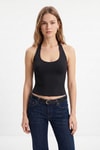Bluz-Halter Yaka Bluz 2735 Siyah -rulem