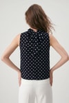 Bluz-Halter Yaka Puantiyeli Şifon Bluz 2932 Siyah -rulem