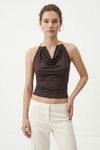 Bluz-Kahve Boyun Halka Detay Bluz 2769-rulem