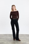 Bluz-Kahve Göğüs Büzgü Detay Bluz 20178-rulem