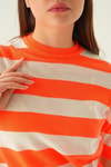 Bluz-Kalın Çizgili Tişört 1461 Orange -rulem