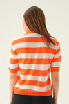Bluz-Kalın Çizgili Tişört 1461 Orange -rulem