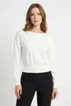 Bluz-Kayık Yaka Taş Detaylı Bluz 8364 Ekru -rulem