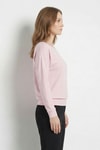Bluz-Kayık Yaka Taş Detaylı Bluz 8364 Pembe -rulem