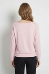 Bluz-Kayık Yaka Taş Detaylı Bluz 8364 Pembe -rulem