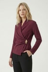 Bluz-Kruvaze Yaka Bluz 251298 Bordo -rulem