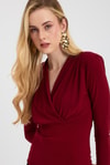 Bluz-Kruvaze Yaka Vatkalı Bluz 9256 Bordo -rulem