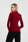 Bluz-Kruvaze Yaka Vatkalı Bluz 9256 Bordo -rulem