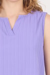 Bluz-Lila V Yaka Kolsuz Crop Bluz 8027-rulem