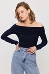 Bluz-Madonna Yaka Büzgülü Bluz 12222 Laci -rulem