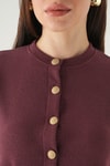 Bluz-Ön Cepli Düğmeli Bluz 3076A Mürdüm -rulem