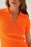 Bluz-Orange Polo Yaka Tişört 1905-rulem