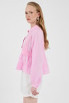 Bluz-Pembe %100 Pamuk Dantel Detaylı Müslin Gömlek 4823A-rulem